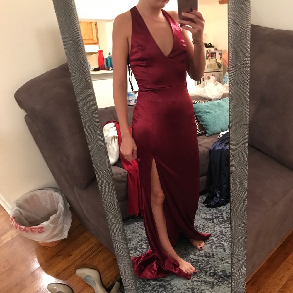 Red evening dress